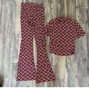 Red 2 piece pants set